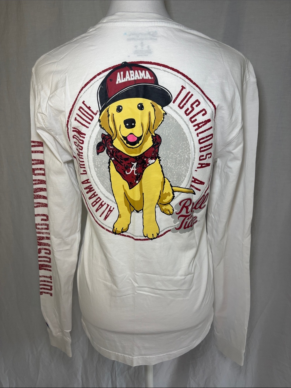 Alabama Crimson Tide Long Sleeve Tee Dog Graphic (31)